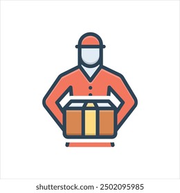 Vector colorful illustration icon for box delivery