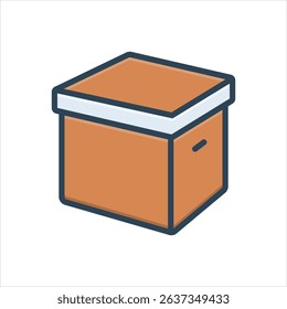 Vector colorful illustration icon for box