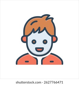 Vector colorful illustration icon for boy