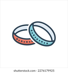 Vector colorful illustration icon for bracelets