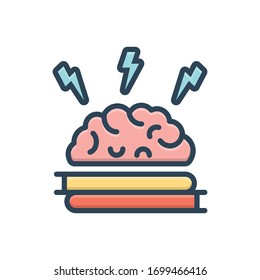Icono de ilustración de color vectorial para formación cerebral