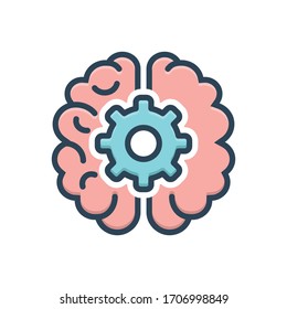 Vector colorful illustration icon for brain process