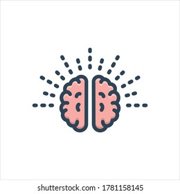 Icono de ilustración de color vectorial para cerebro