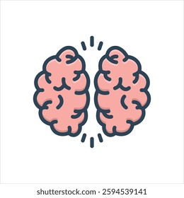 Vector colorful illustration icon for brain