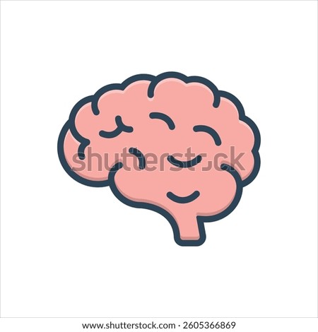 Vector colorful illustration icon for brain
