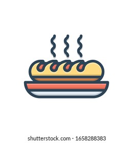 Vector colorful illustration icon for bread