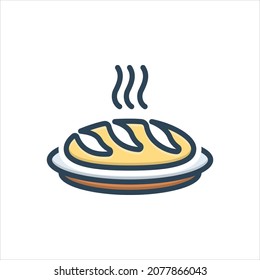 Icono de ilustración de color vectorial para el pan