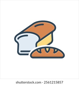 Vector colorful illustration icon for bread