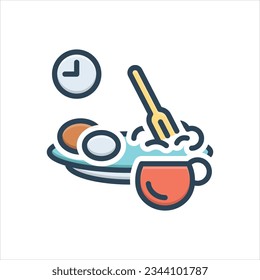 Vector colorful illustration icon for breakfast