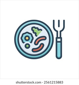 Vector colorful illustration icon for breakfast