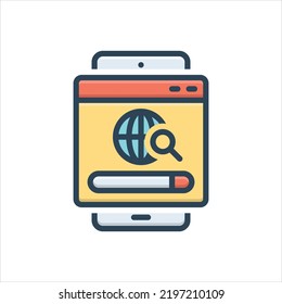Icono de ilustración de color vectorial para la exploración