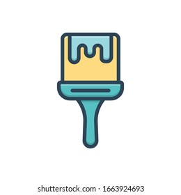 Icono de ilustración de color vectorial para pincel