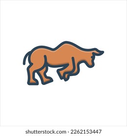 Vector colorful illustration icon for bull