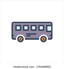 Vector colorful illustration icon for bus