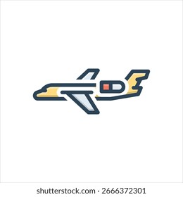 Ícone de ilustração colorido vetorial para jato de negócios