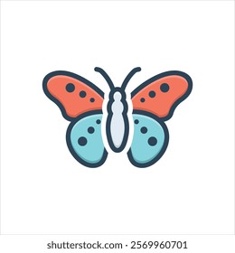 Vector colorful illustration icon for butterfly