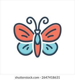 Vector colorful illustration icon for butterfly