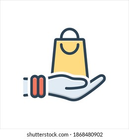 Vector colorful illustration icon for buy