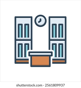 Vector colorful illustration icon for cabinet