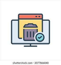 Vector colorful illustration icon for cache