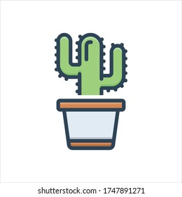 Vector colorful illustration icon for cactus