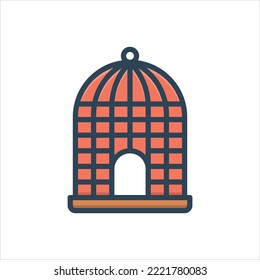 Vector colorful illustration icon for cage