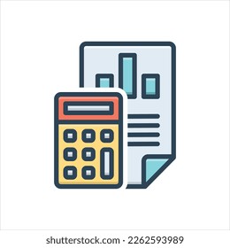 Vector colorful illustration icon for calculation
