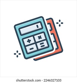 Vector colorful illustration icon for calculators