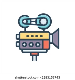 Vector colorful illustration icon for camcorders