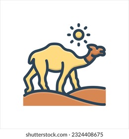 Vector colorful illustration icon for camel