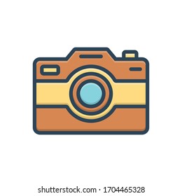 Vector colorful illustration icon for camera