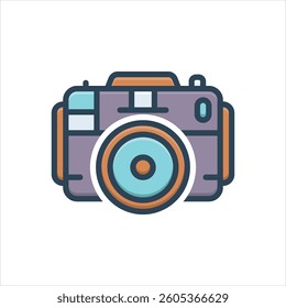 Vector colorful illustration icon for camera