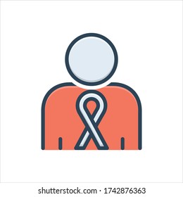 Vector colorful illustration icon for cancer