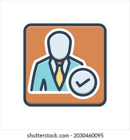 Icono de ilustración de color vectorial para candidato