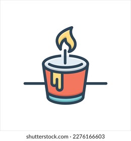Vector colorful illustration icon for candle