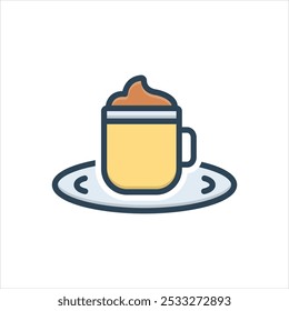 Vector colorful illustration icon for cappuccino