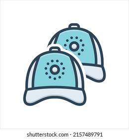Vector colorful illustration icon for caps