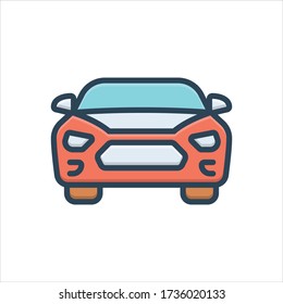 Vector colorful illustration icon for car