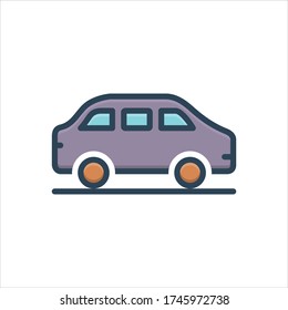 Icono de ilustración de color vectorial para el coche