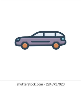 Vector colorful illustration icon for car