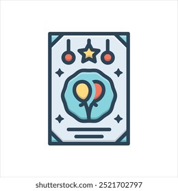 Vector colorful illustration icon for card