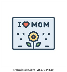 Vector colorful illustration icon for card