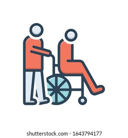 Vector colorful illustration icon for caregivers