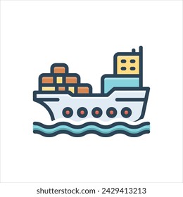Vector colorful illustration icon for cargo