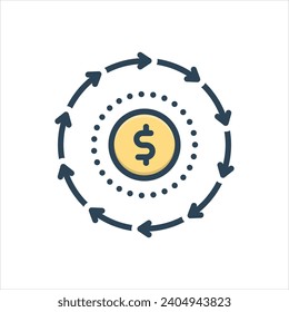 Vector colorful illustration icon for cash flow
