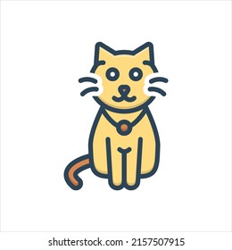 Vector colorful illustration icon for cat
