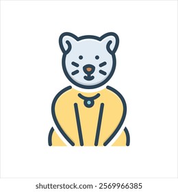 Vector colorful illustration icon for cat