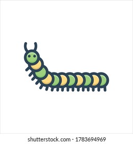 Vector colorful illustration icon for caterpillar