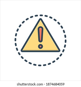 Vector colorful illustration icon for caution