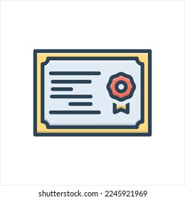 Icono de ilustración de color vectorial para la certificación